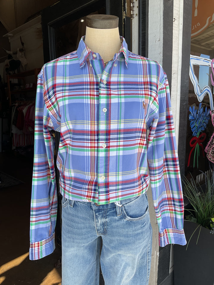 Thrifted-Womens Plaid Ralph Lauren Button Down