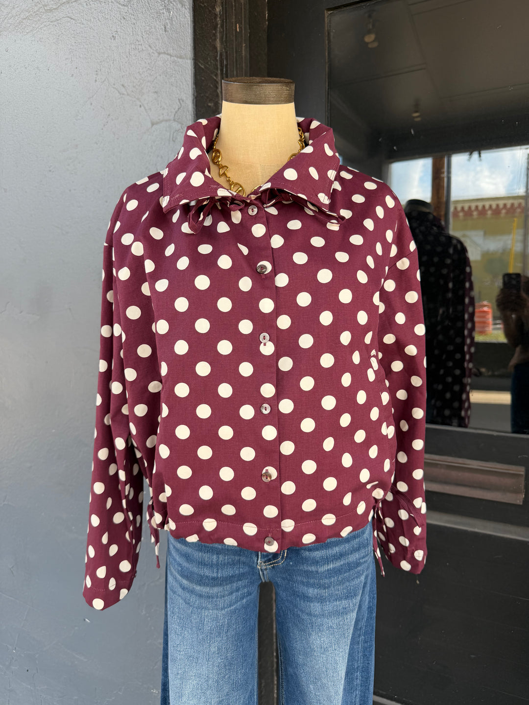 Merlot Polka Dot Jacket