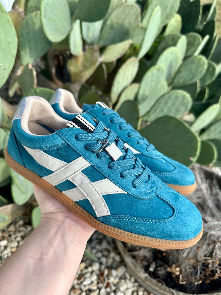 Sasha Sneakers-Teal Suede
