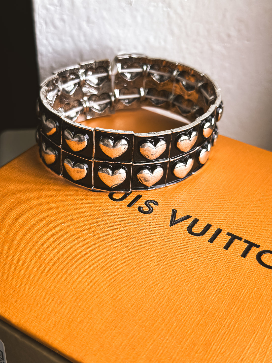 Western Double Bubble Heart Stretch Bracelet
