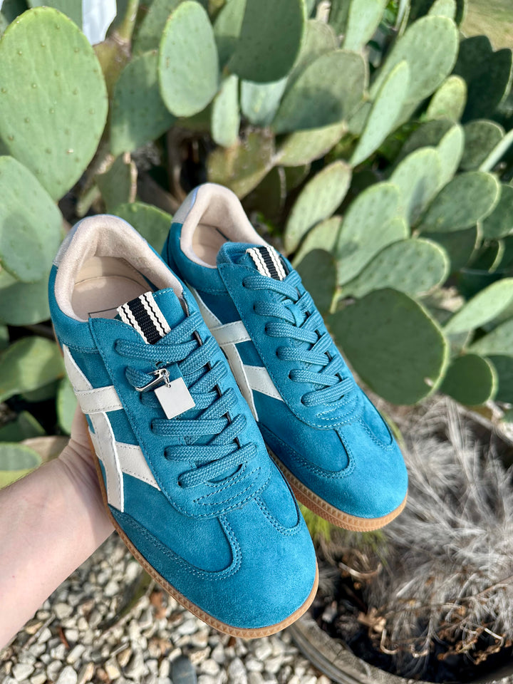 Sasha Sneakers-Teal Suede