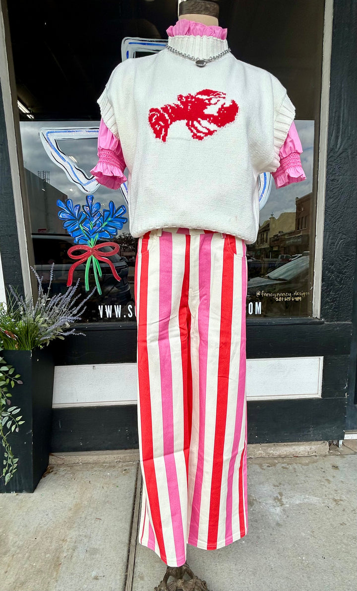 Pink & Red Stripe Pants