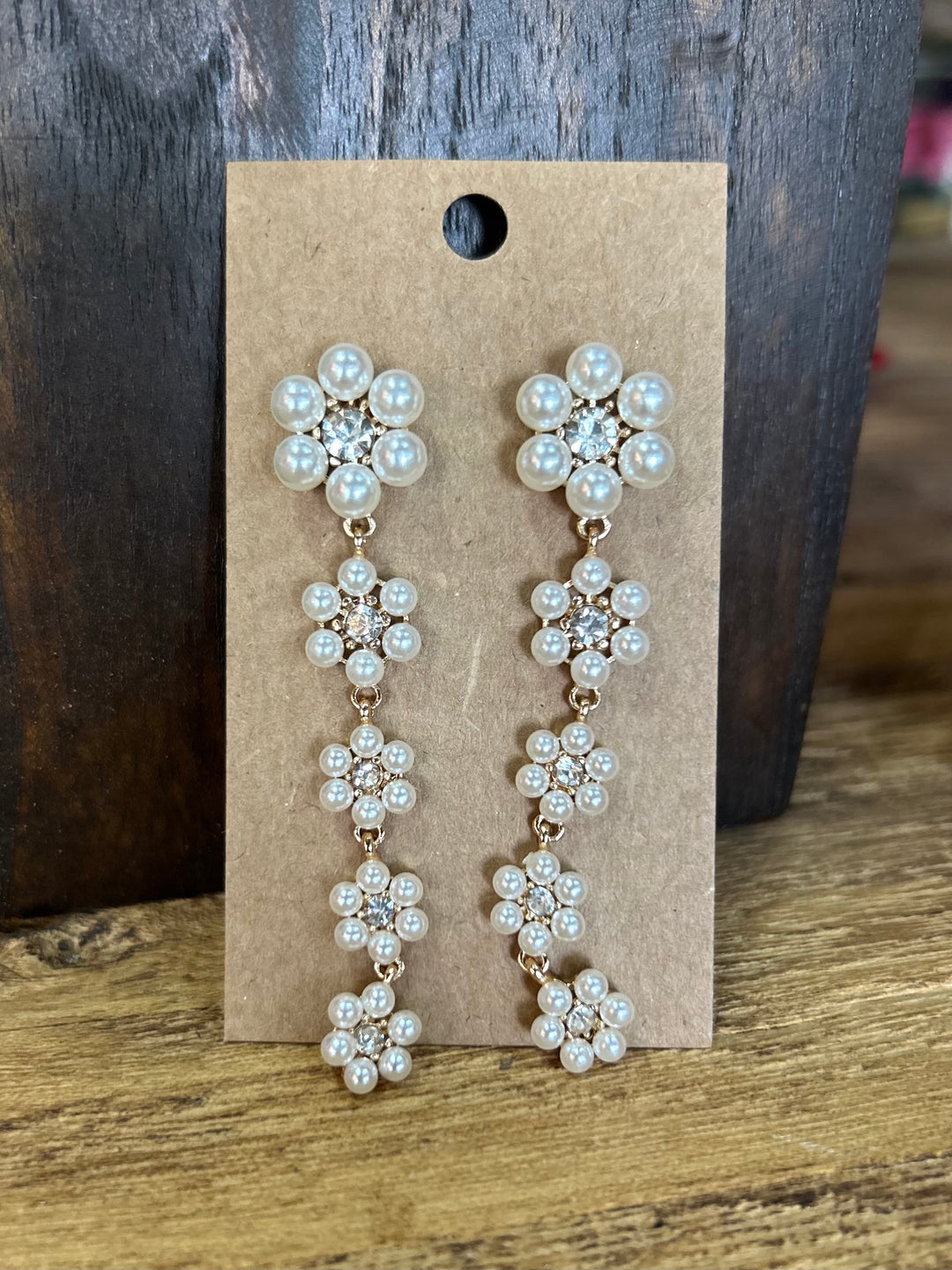 Pearl Flower Drop Earrings