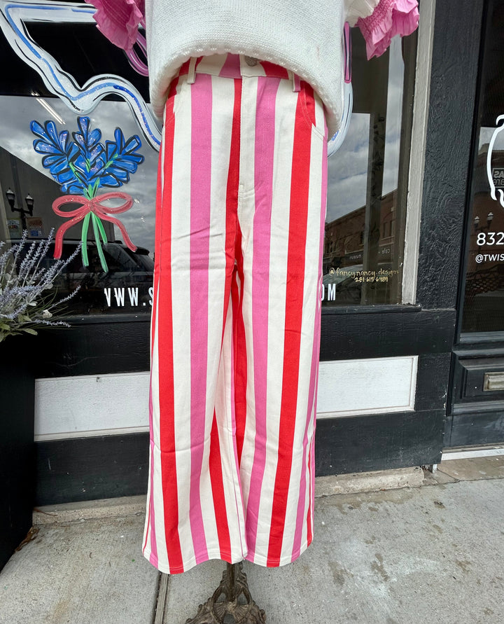 Pink & Red Stripe Pants