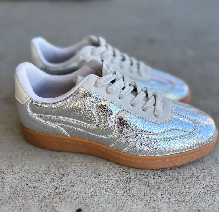 Metallic Silver Sneakers