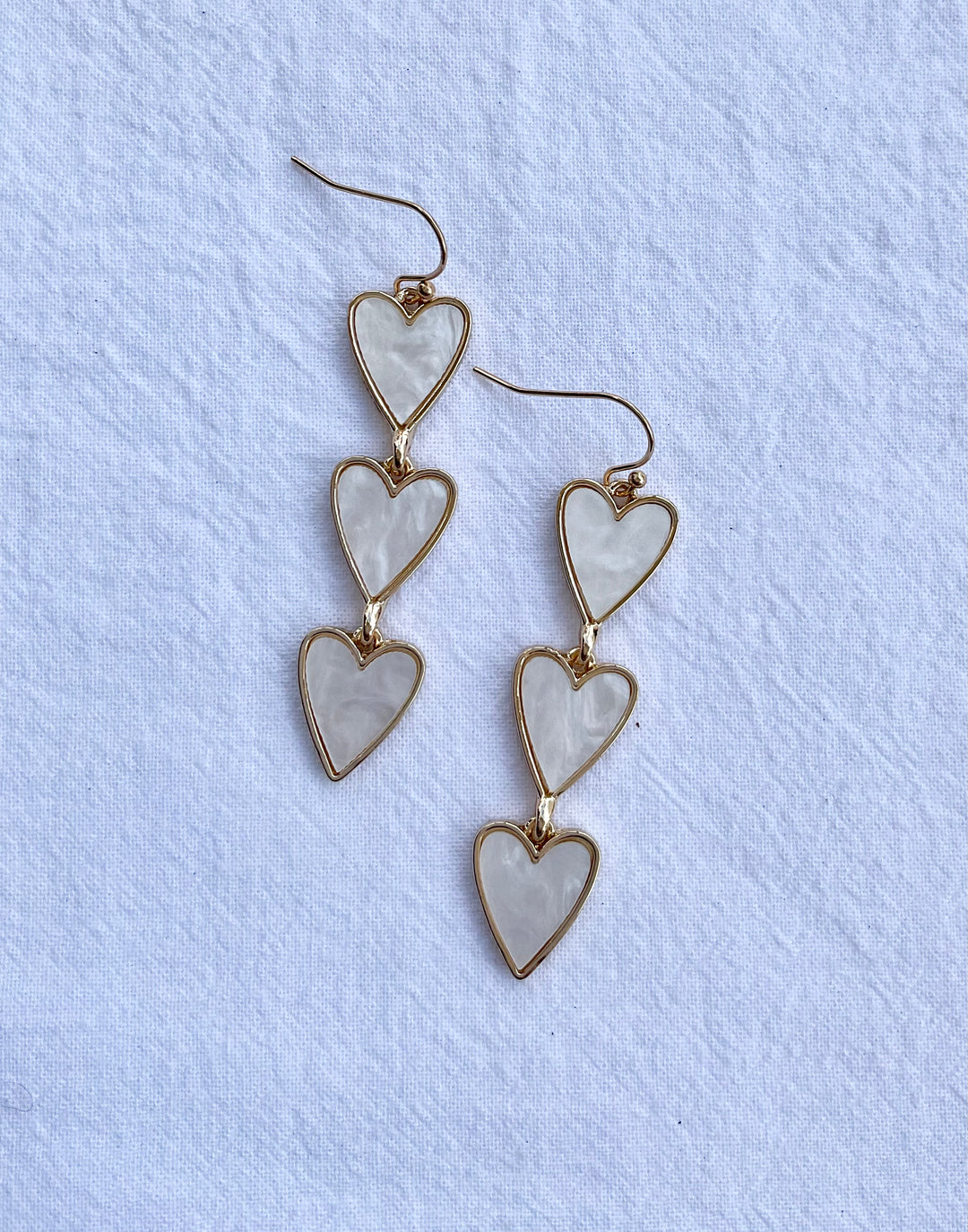 Triple Heart Dangle Earrings