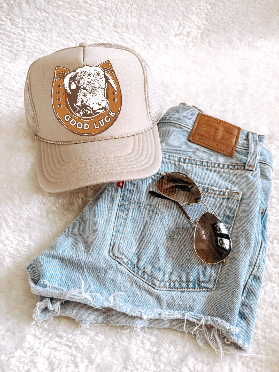 Good Luck Hereford Trucker Hats