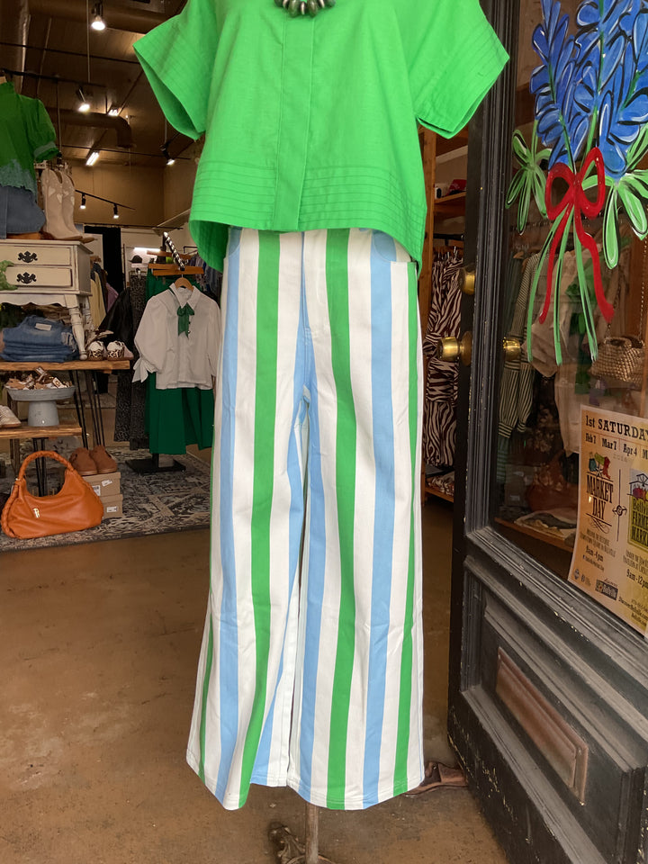 Blue & Green Stripe Pants