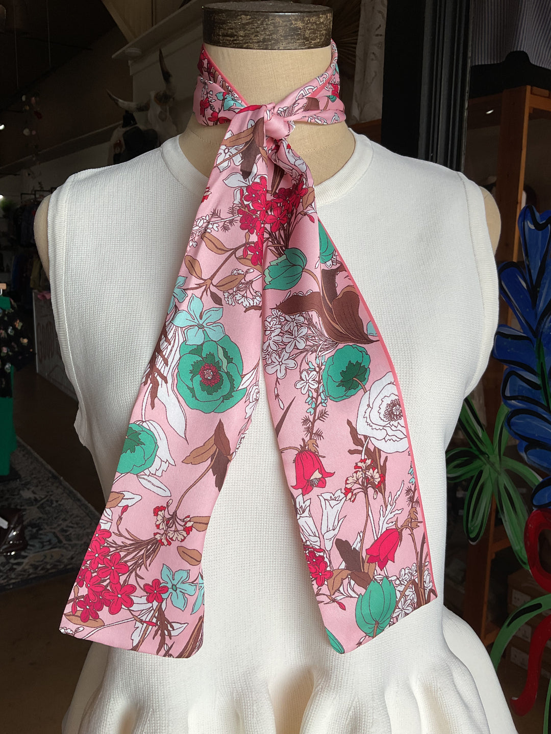 Vintage Flower Wide Twilly