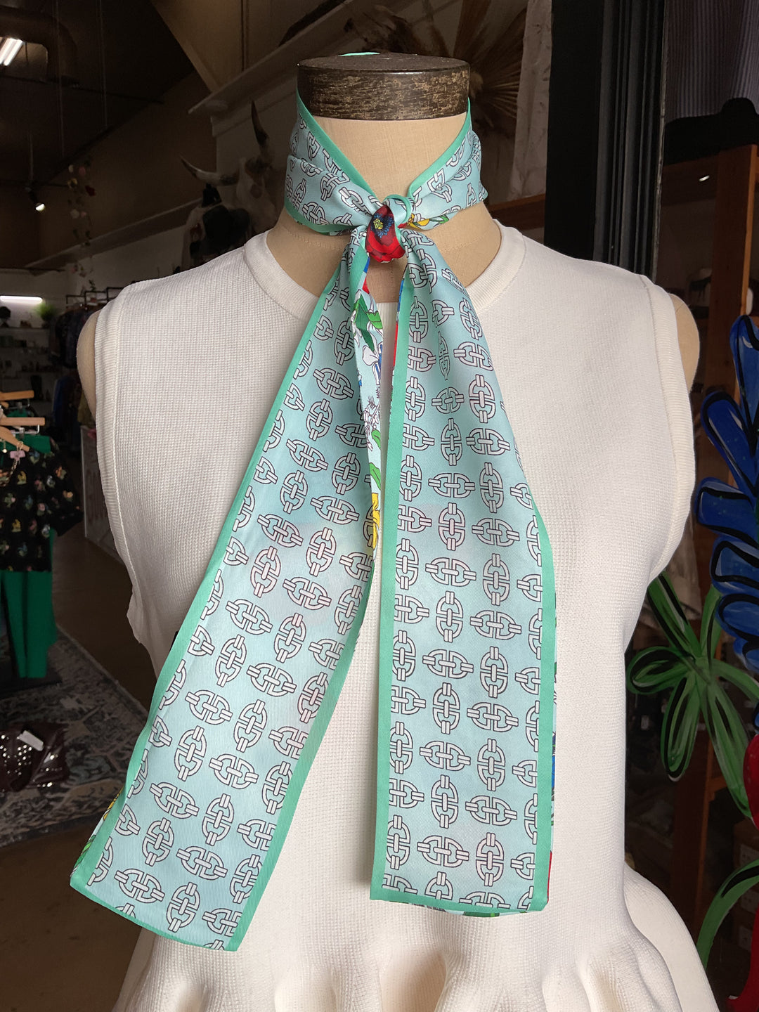 Vintage Flower Wide Twilly