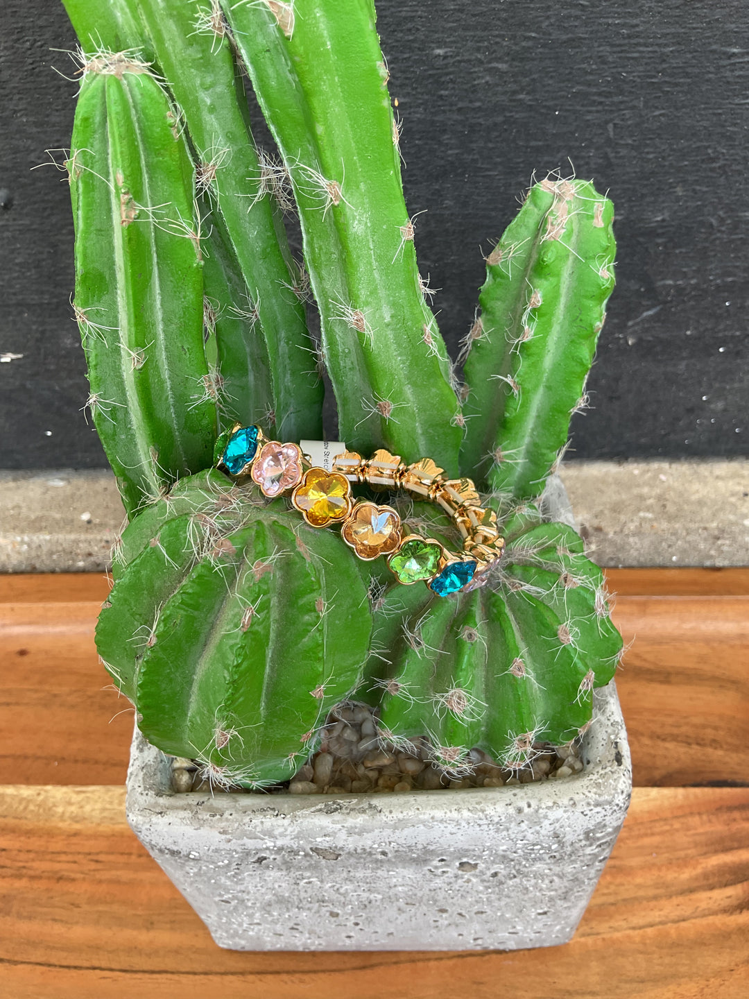 Rhinestone Rainbow Stretch Bracelet