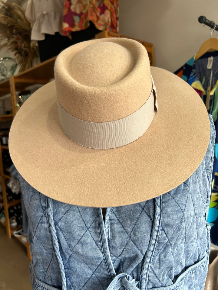 Wide Band Trim Wool Felt Panama Hat