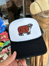 Miller Cattle Co. Hereford Patch Trucker Hat- Black/White