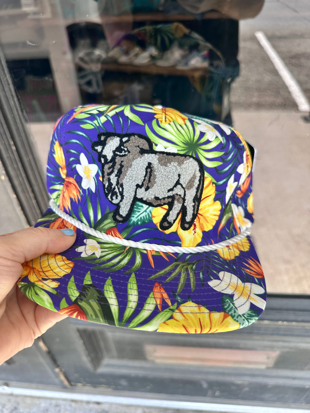 Brahma Patch Trucker Hat-Purple Tropics