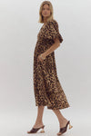 Cheetah Ric Rac Trim Dress