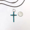 Sterling Silver and Kingman Turquoise Small Cross Pendant