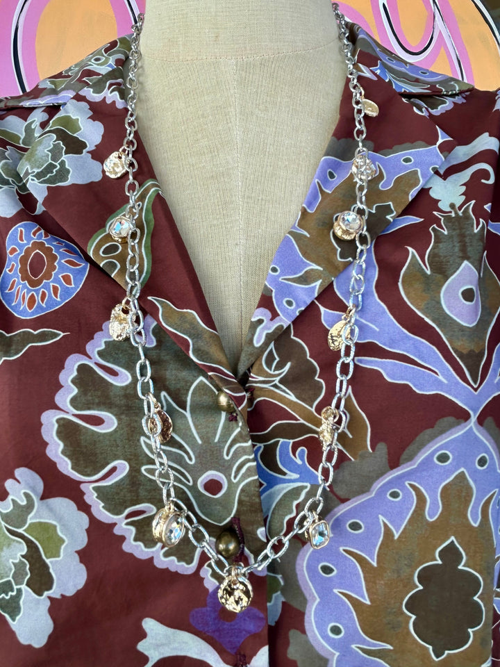 Rhinestone and Charm Necklace