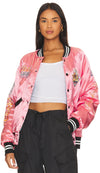 Coors Beer Wolf Time Bomber Jacket - Blush Pink