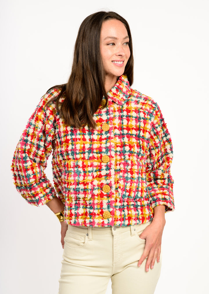 Plaid Shag Jacket by Ivy Jane