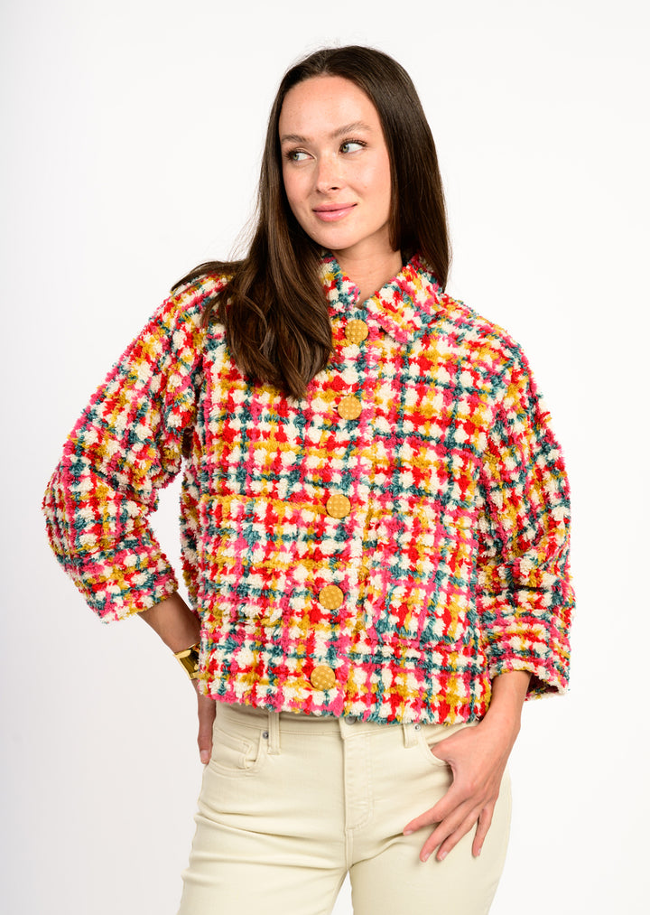 Plaid Shag Jacket by Ivy Jane