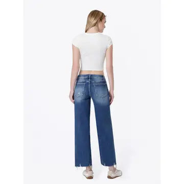 Lana Mid Rise Raw Hem Jeans