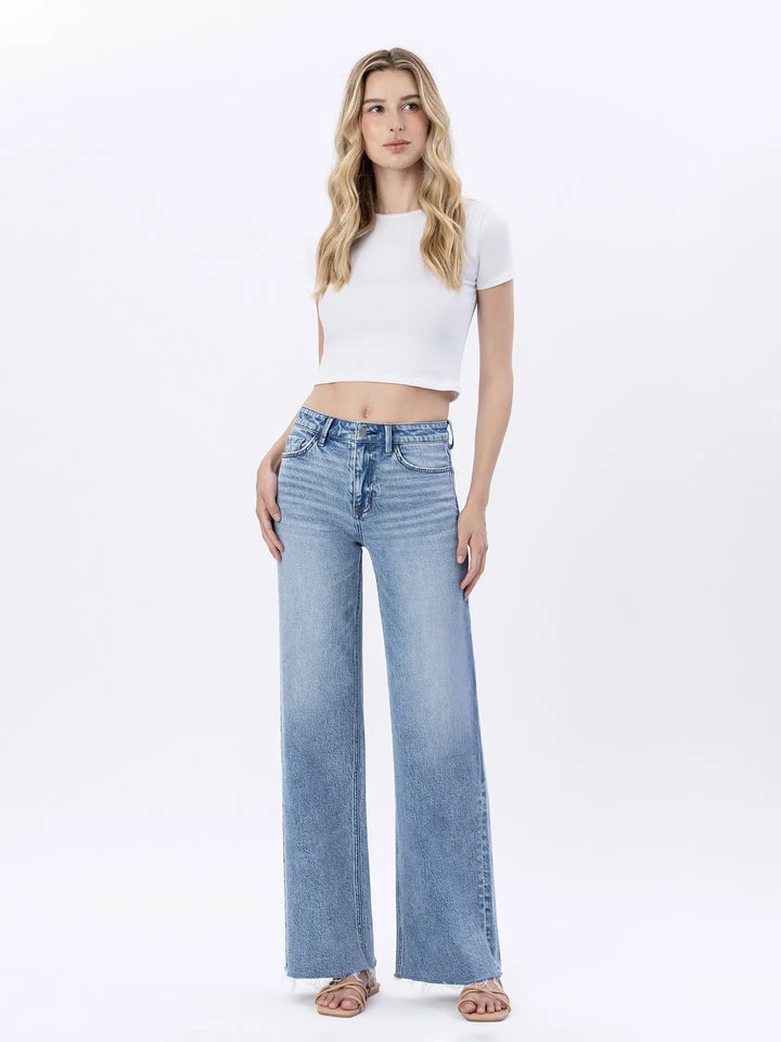 Trinity High Rise Raw Hem Jeans
