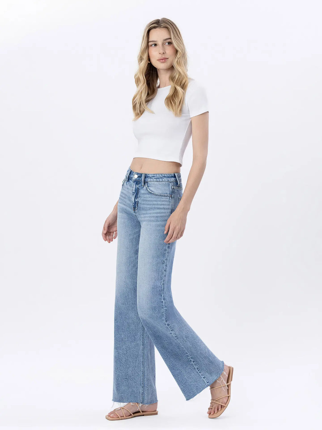 Trinity High Rise Raw Hem Jeans