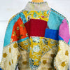 Vintage Kantha Floral Patchwork Bomber Jacket