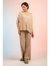 Pleated Bodre Top & Pants