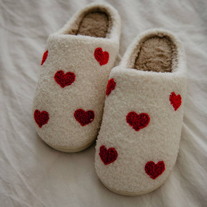 Hearts ALL OVER Valentine's Day Patterned Slippers