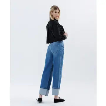 Toby Cuffed Wide Leg Jeans