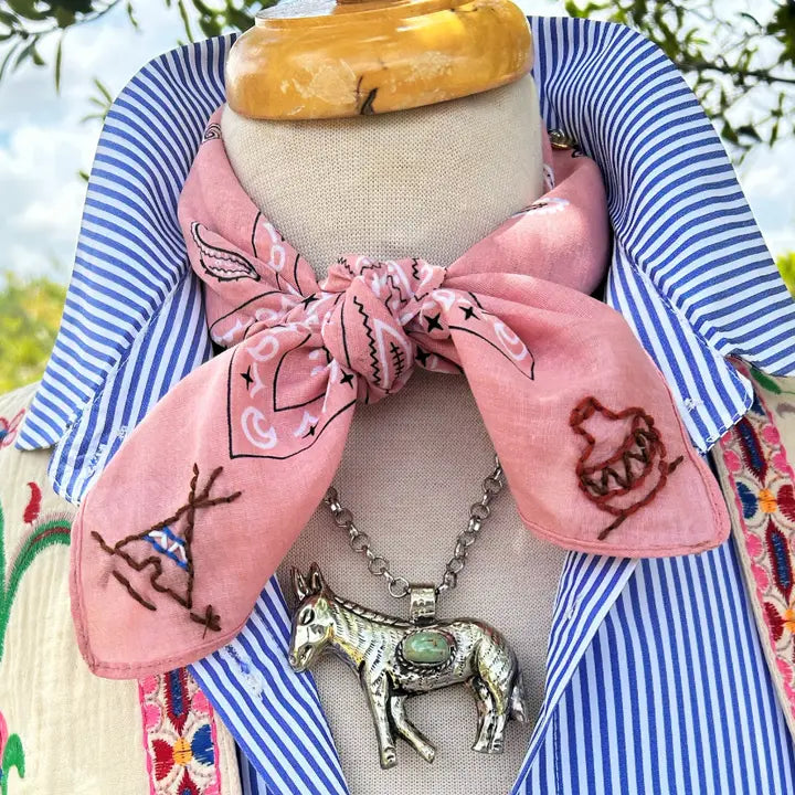 Zuni  Embroidered Bandana