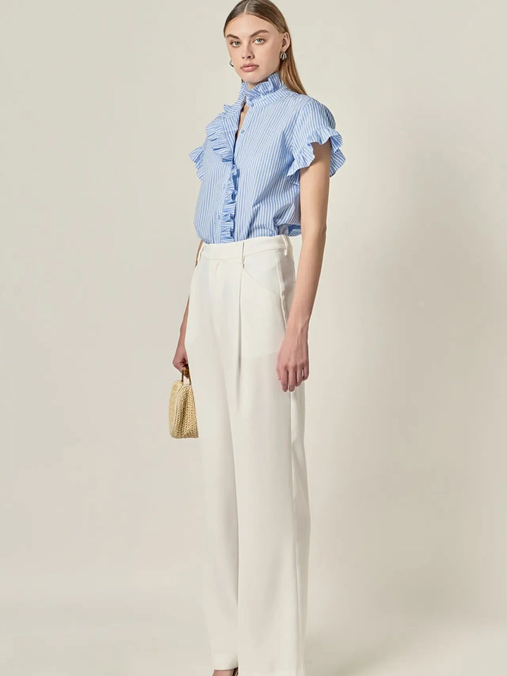 Striped Ruffle Shirt
