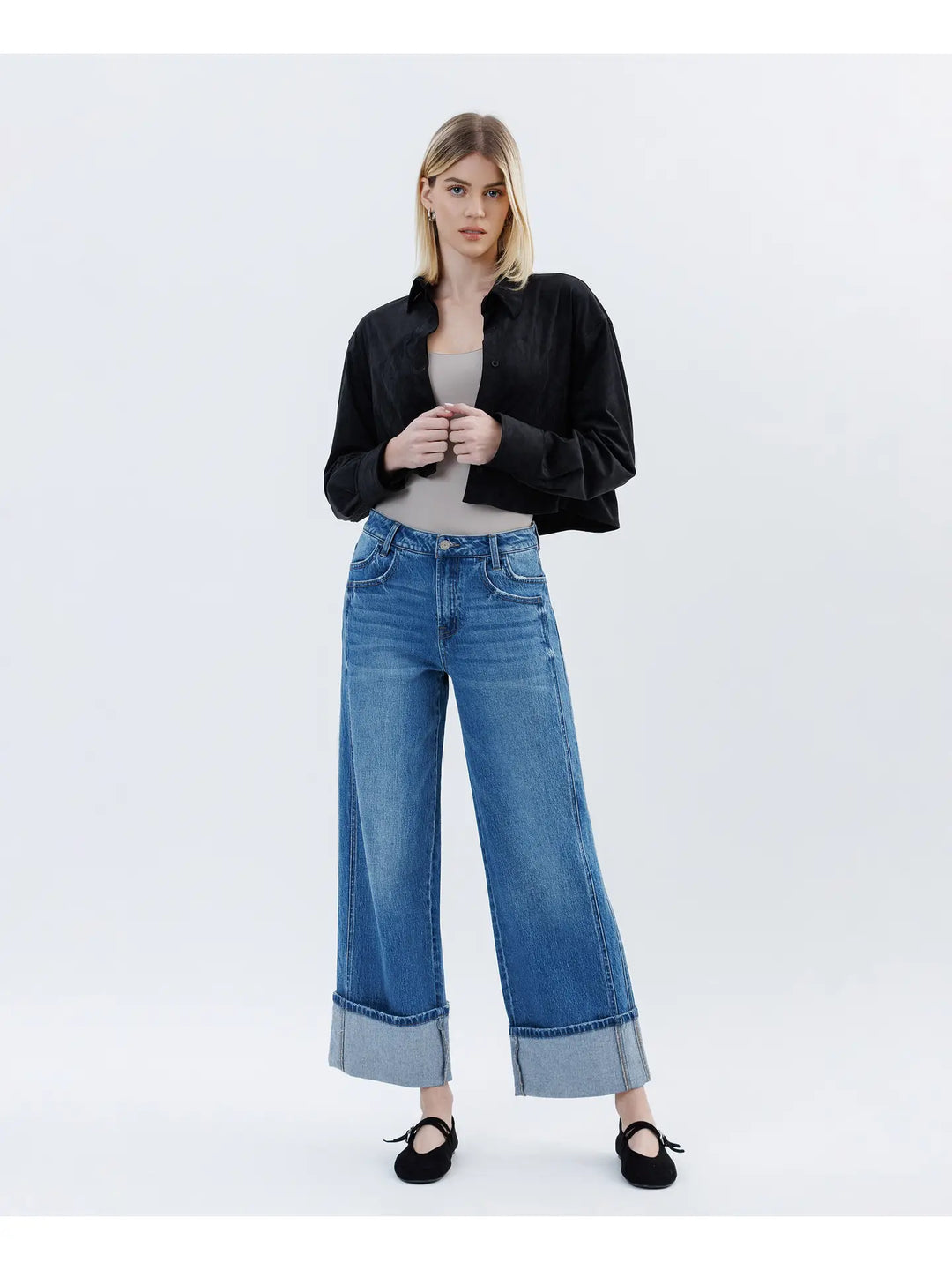 Toby Cuffed Wide Leg Jeans