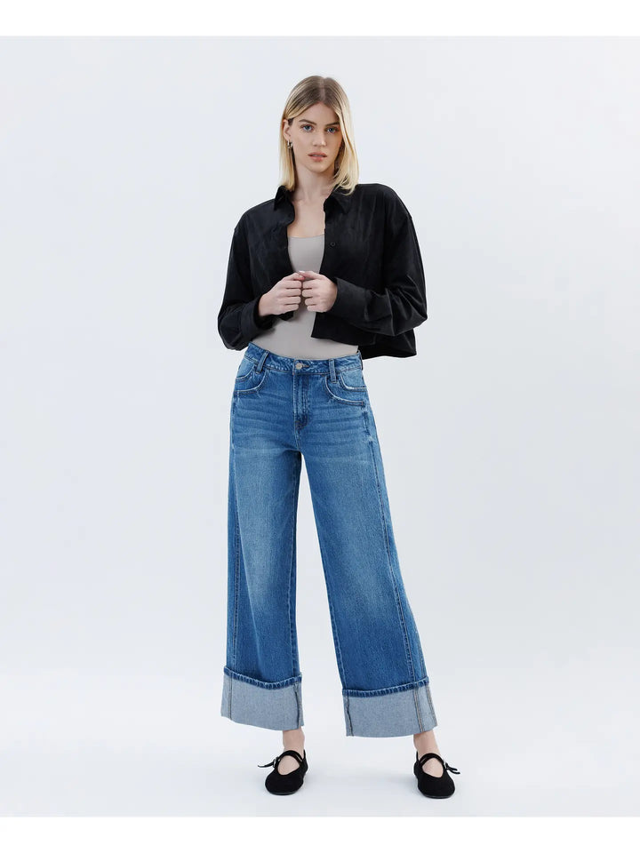 Toby Cuffed Wide Leg Jeans