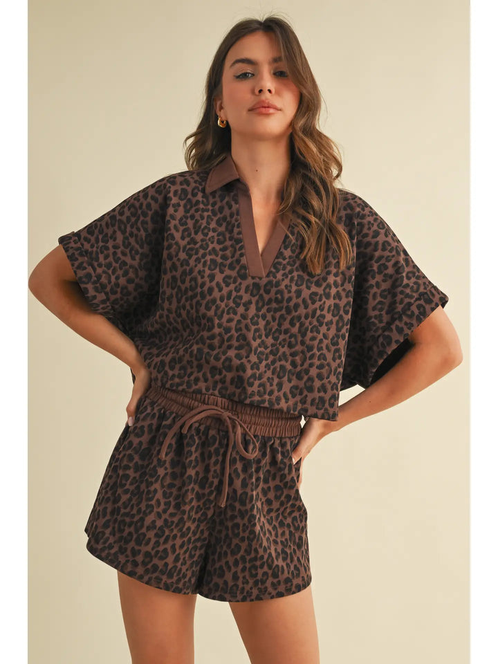 Leopard Cropped Set