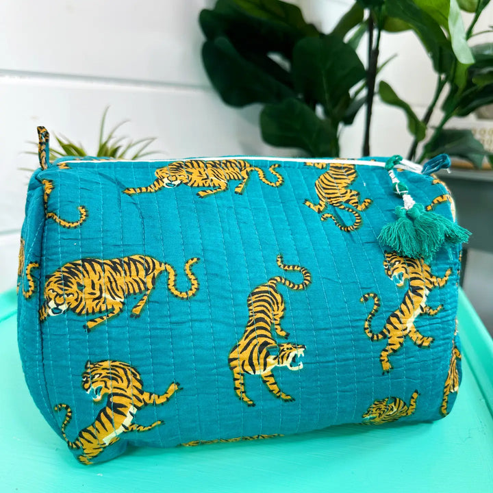 Tiger Quilted Cosmetic Bag-#1