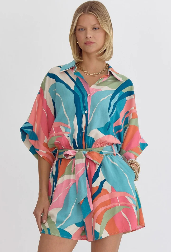 Tropical Print Romper