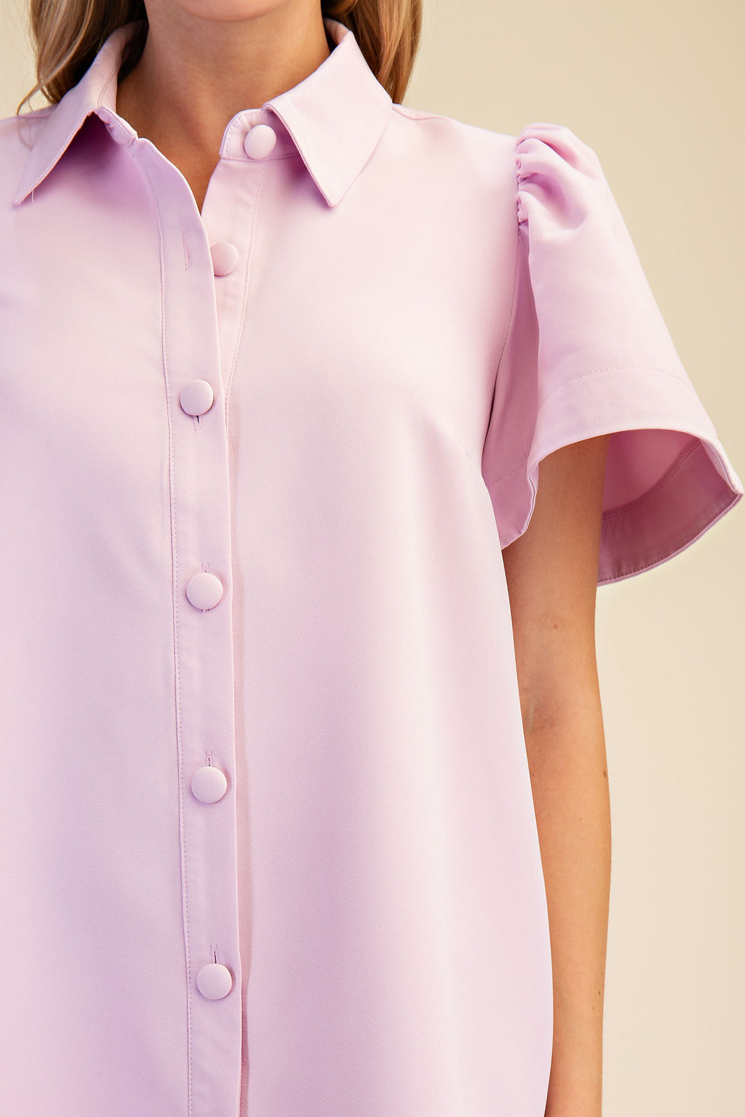Collar Neck Button Down Mini Dress