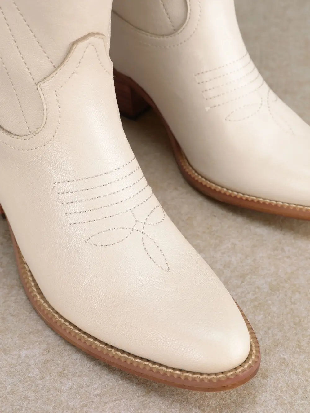 Mira Heart Cutout Design Western Mid-Calf Boots