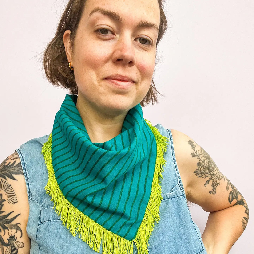 Fringe Bandana-Blue
