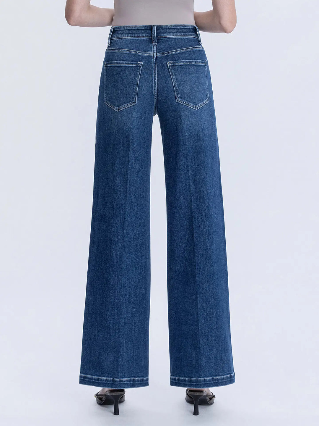 Super High Rise Crease Line Detail Wide Jeans