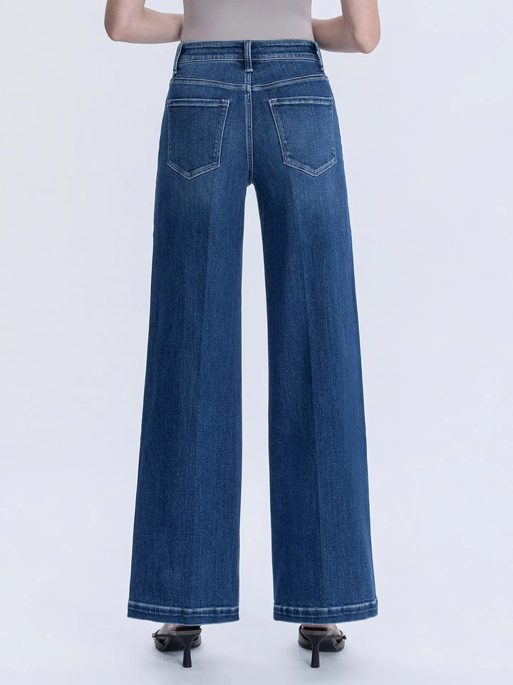 Super High Rise Crease Line Detail Wide Jeans