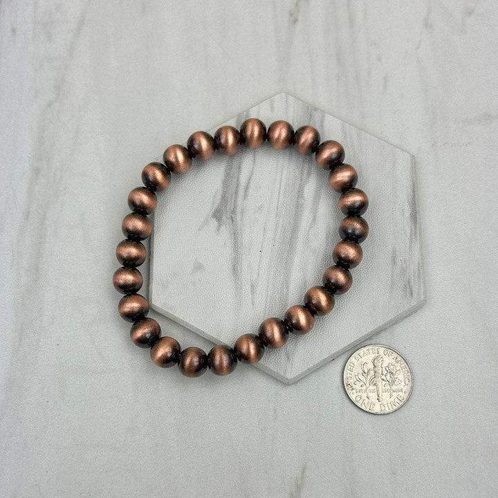 8mm stretch silver pearl beads Bracelet