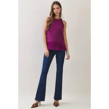 Plum Fringe Top