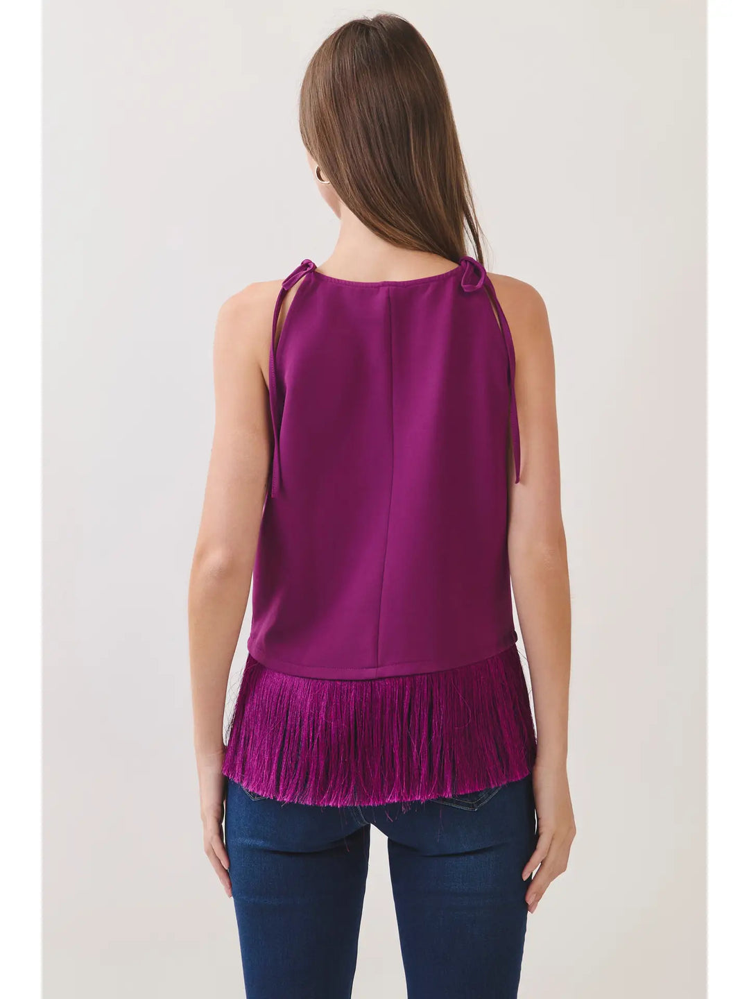 Plum Fringe Top
