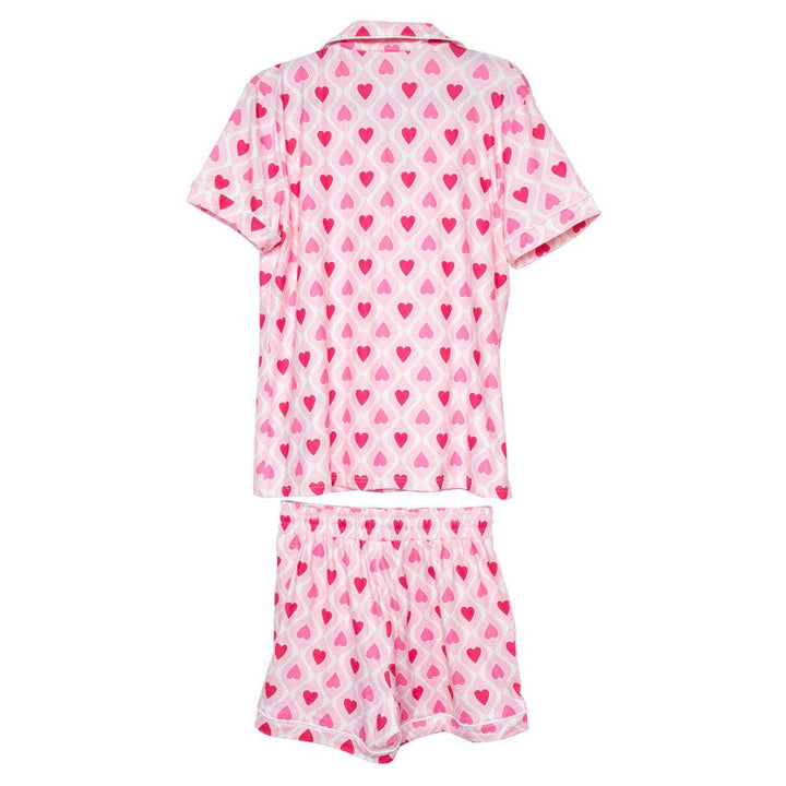 Light and Hot Pink Hearts Valentine's Day PJ Sets Women