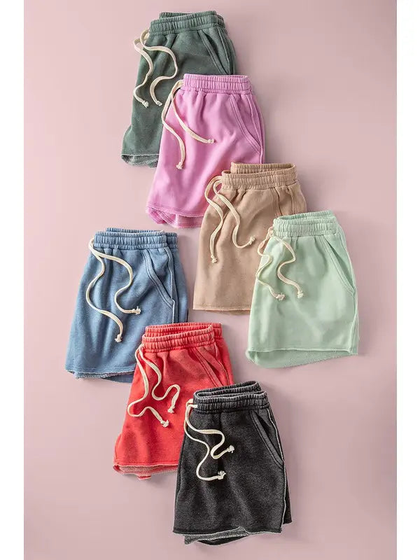 Mint Drawstring Shorts