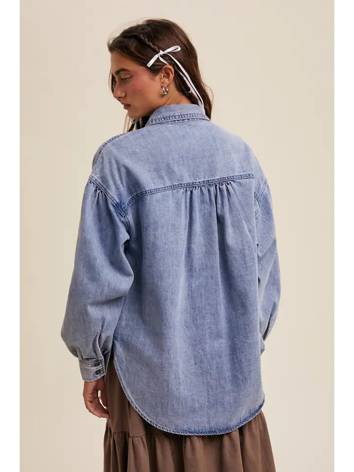 The Denim Heart Pocket Button Down