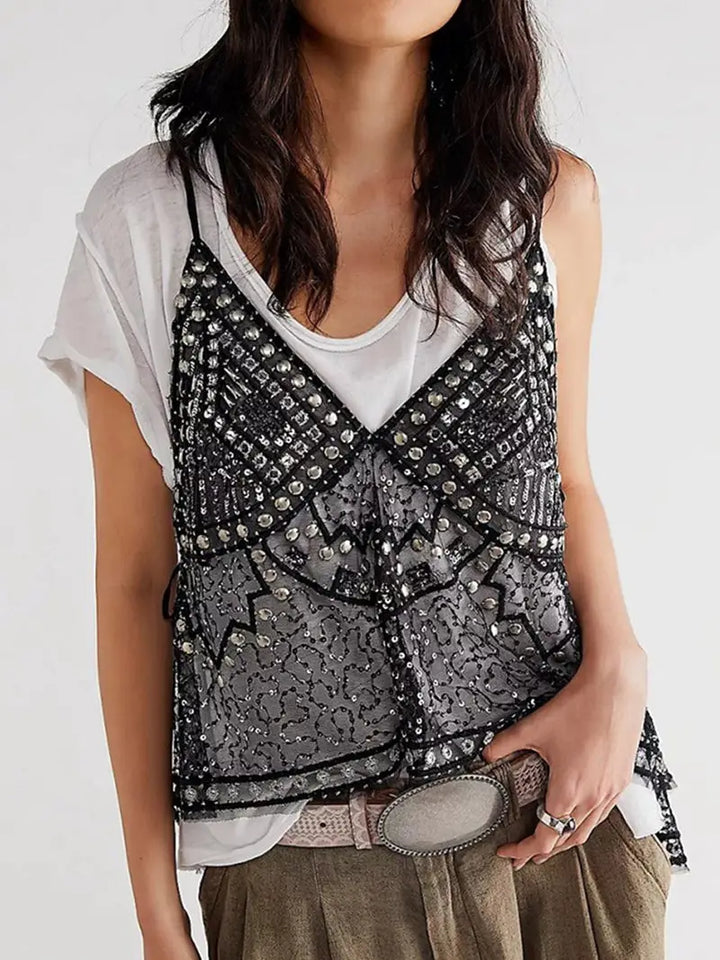 Sequin Embellished Camisole Top